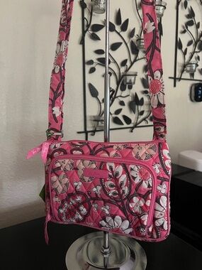 Vera Bradley Pink Floral Quilted Crossbody Bag